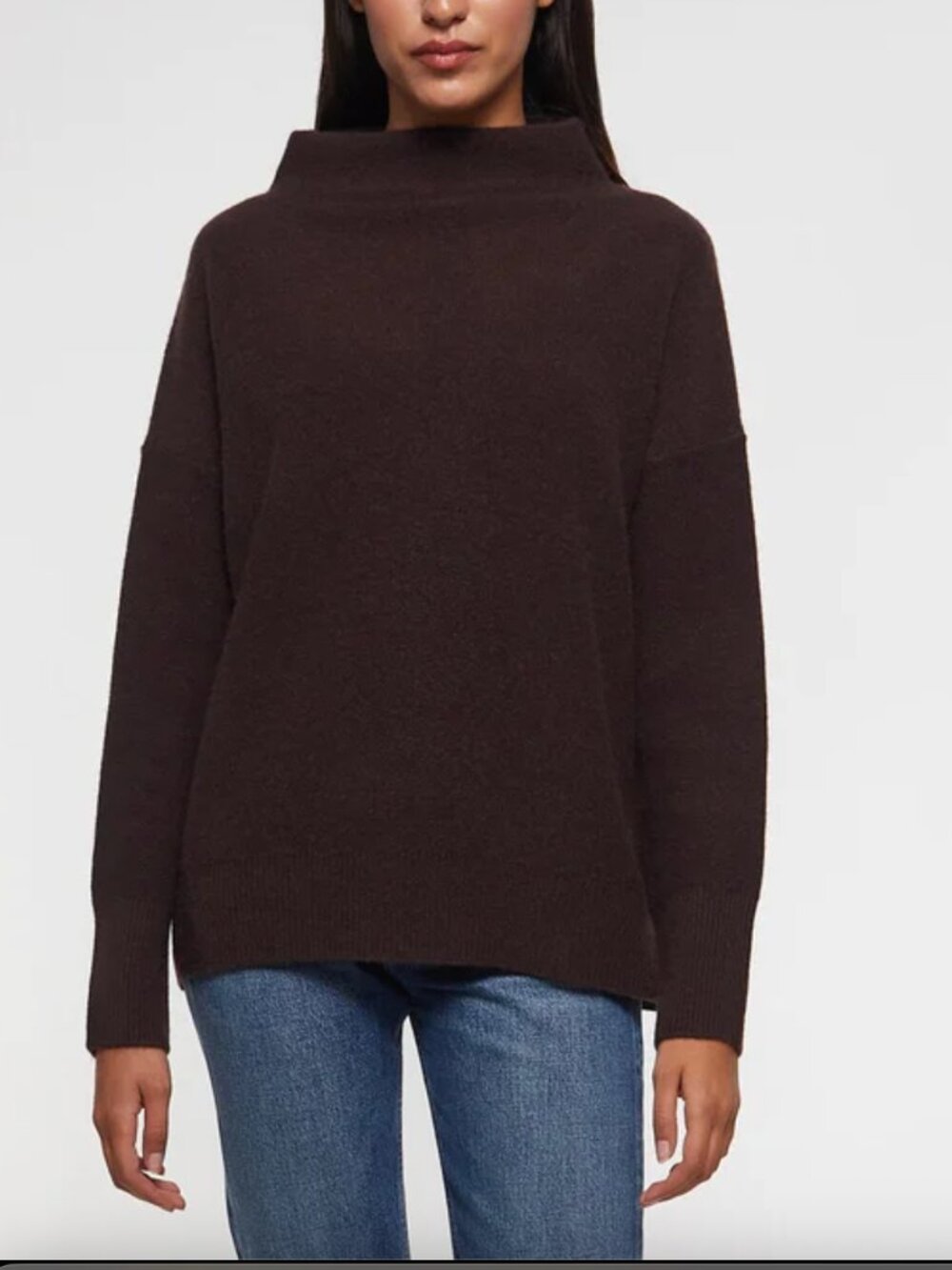 Vince Cashmere Funnel Neck Sweater Chocolate Brown Size S Fall 2020 Oversized - Picture 4 of 12